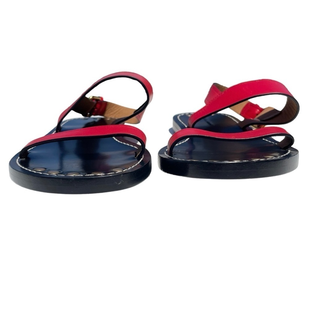Isabel Marant Jizza Leather Sandals gold buckle red women’s 6 EUR 36 NEW - Picture 4 of 13